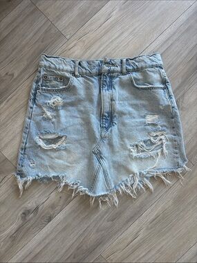 Pilcro Light Blue Denim Skirt distressed